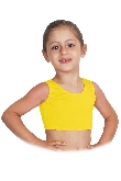 TOP DANZA LYCRA CORTO CON SPALLINE SPESSE GIALLO BABY